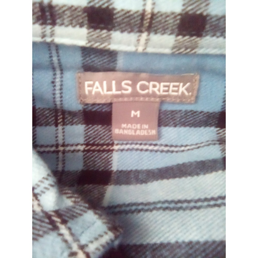 Falls Creek Blue/Black Flannel Shirt Size (MED) - Picture 2 of 4